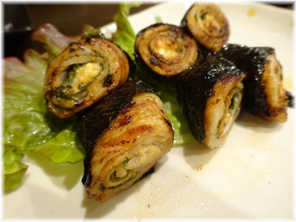 無奏天生2 味噌豆腐と大葉肉巻き磯辺