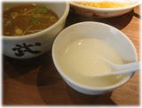 麺屋武蔵 武骨外伝 温玉肉餡かけつけそばのスープ割り