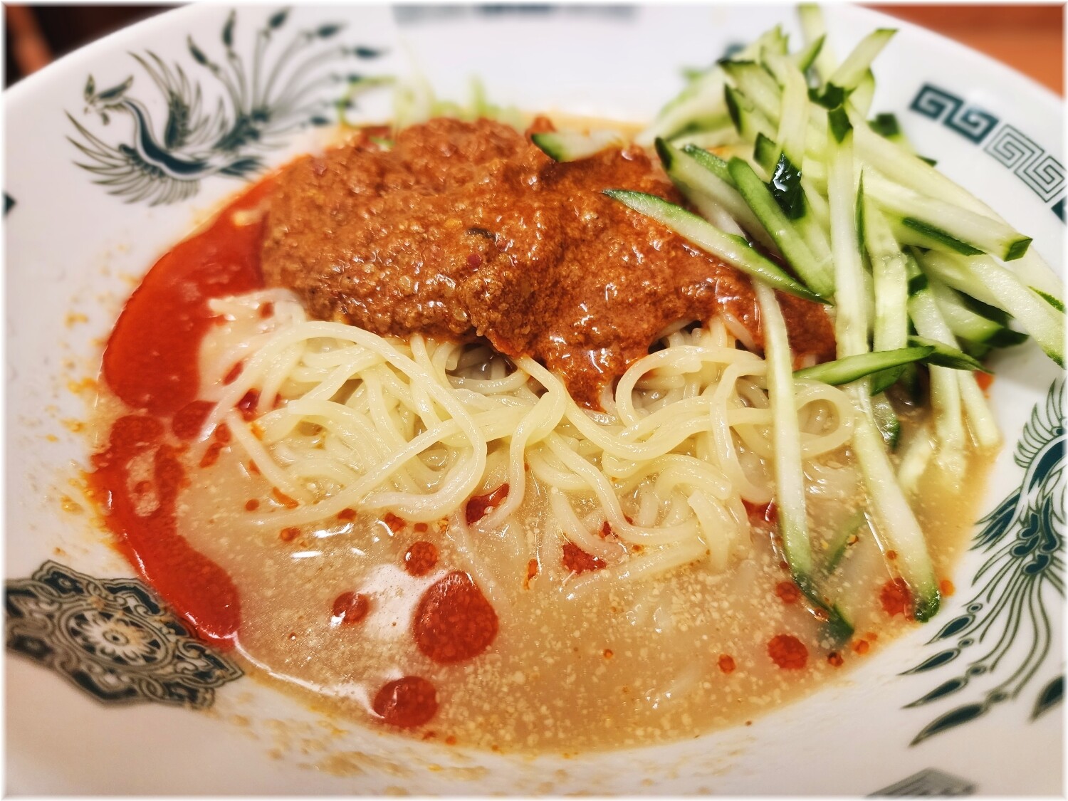 日高屋田町西口店10 冷し担担麺のスープ