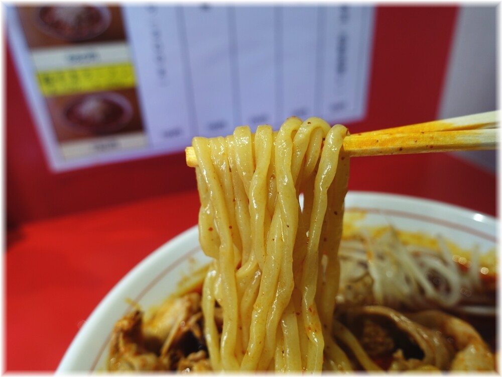 辛旨ラーメンふじ本 辛旨ラーメン並の麺
