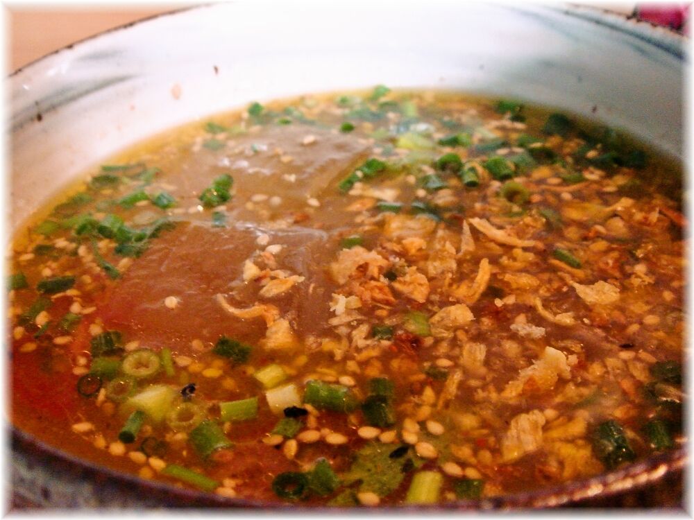 麺屋宗中目黒店 バラの香り塩冷やしつけ麺のつけ汁