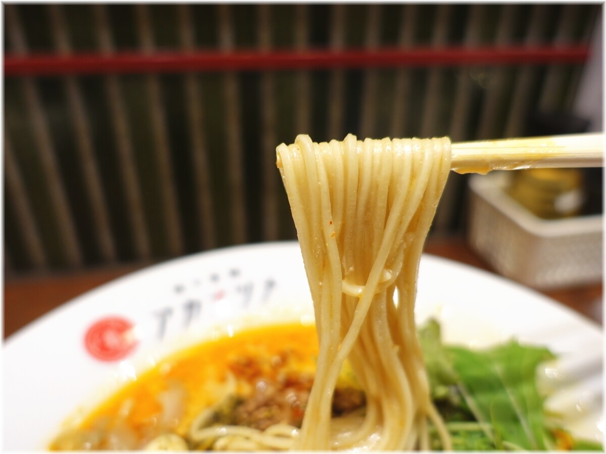 アカナツメ大手町店 担々香麺の麺