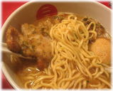 麺屋武蔵 二天 玉豚天らーめんの麺と豚天