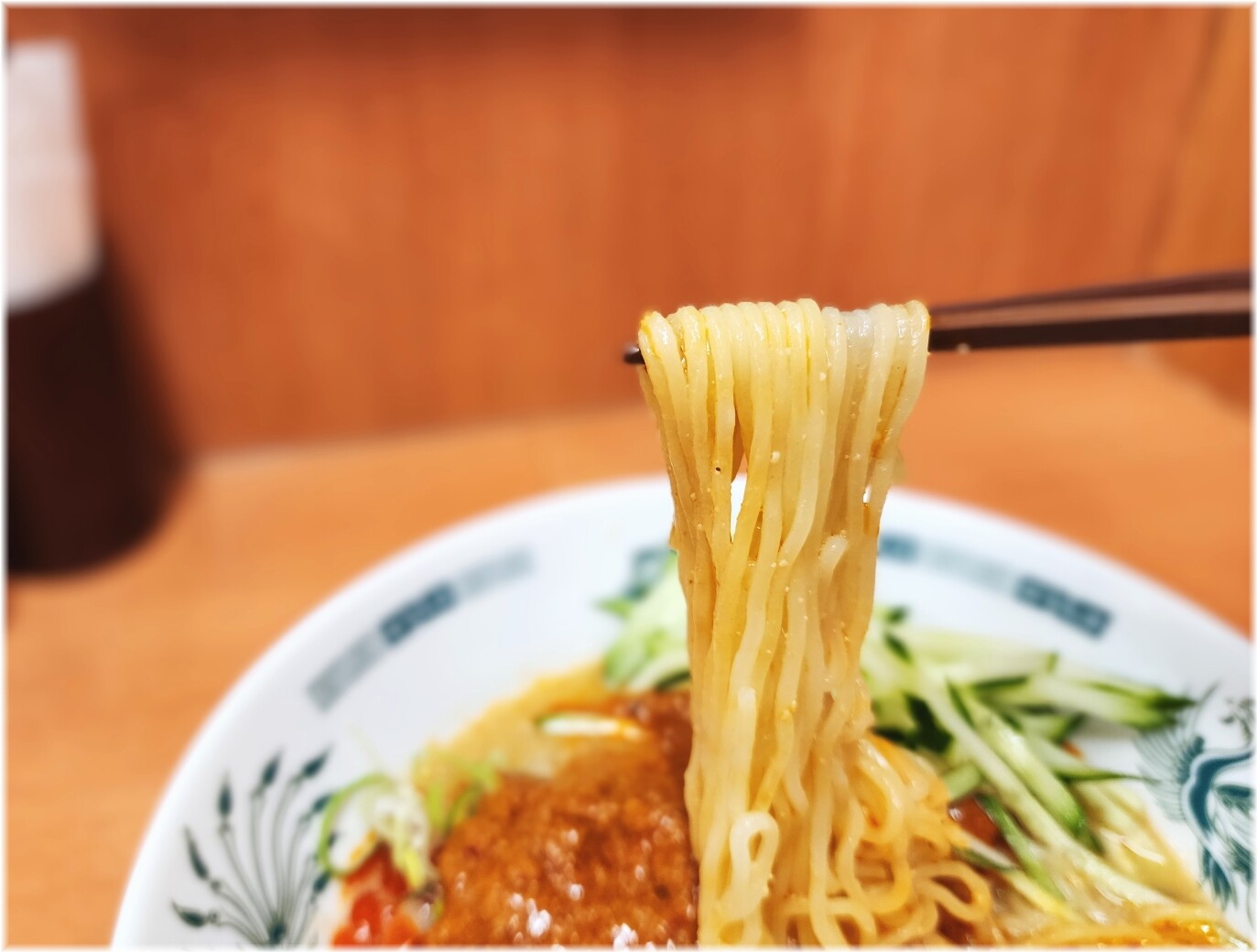 日高屋田町西口店10 冷し担担麺の麺