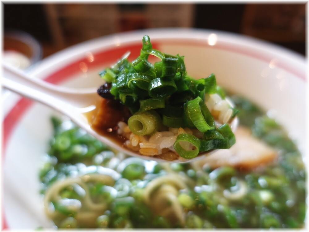 和歌山ラーメンまる岡 チャーシュー丼にネギとスープ
