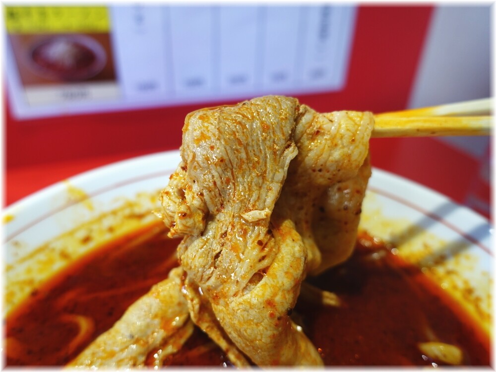 辛旨ラーメンふじ本 辛旨ラーメン並の具2