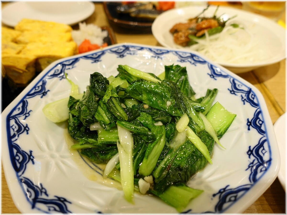 由丸大手町店 青菜ニンニク炒め