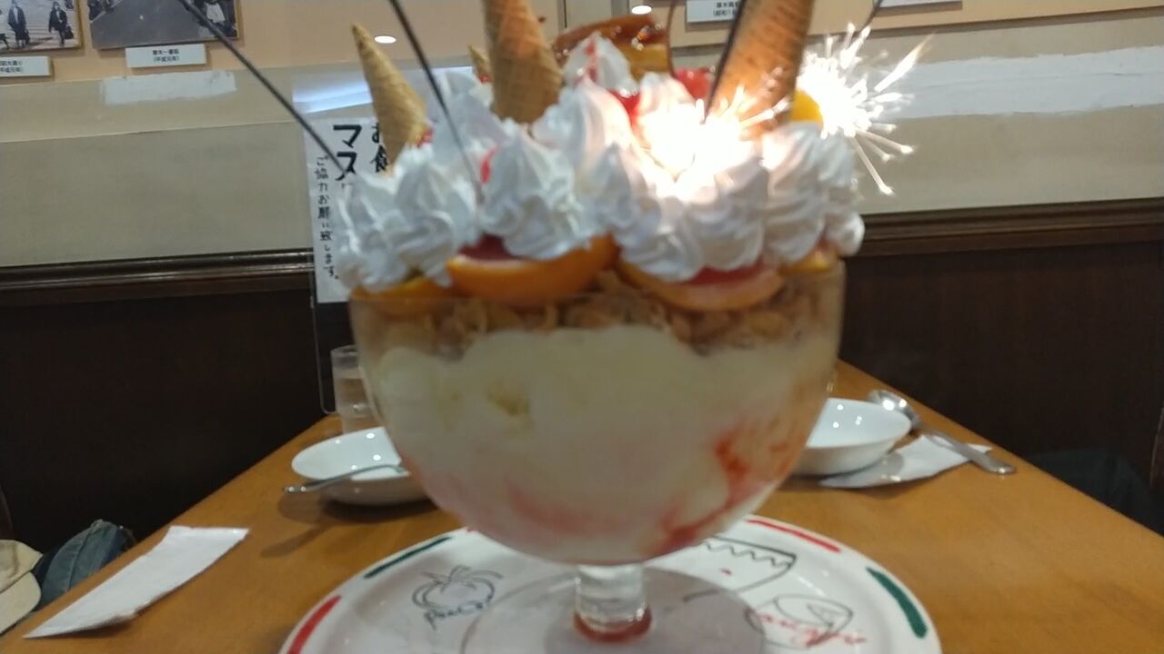 レストランbon ジャンボパフェ 本厚木 デカ盛り 食べ放題 ラーメン おかわりフリーダム 相模原大食いブログ