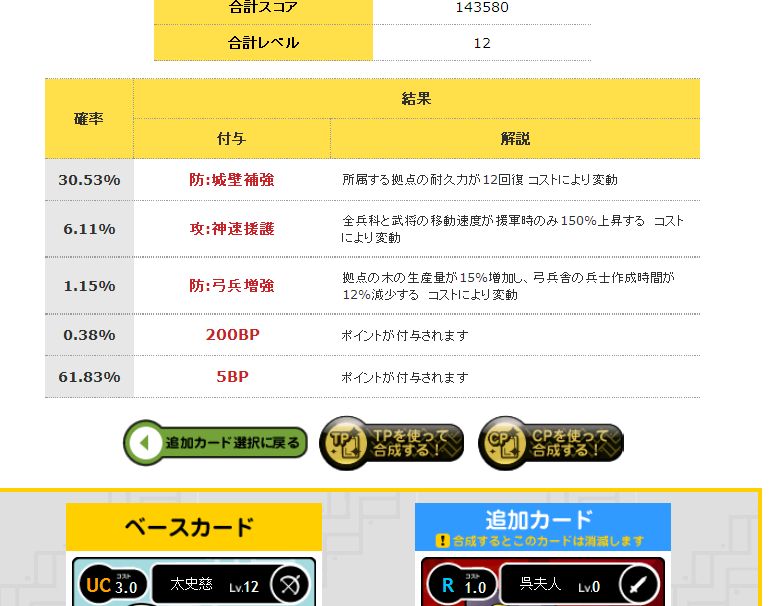 城壁補強 神速援護 付与 Uc太史慈工務店 ブラウザ三国志 カード合成のあれこれ 城壁補強 神速援護 付与 Uc太史慈工務店 ブラウザ三国志 カード合成のあれこれ
