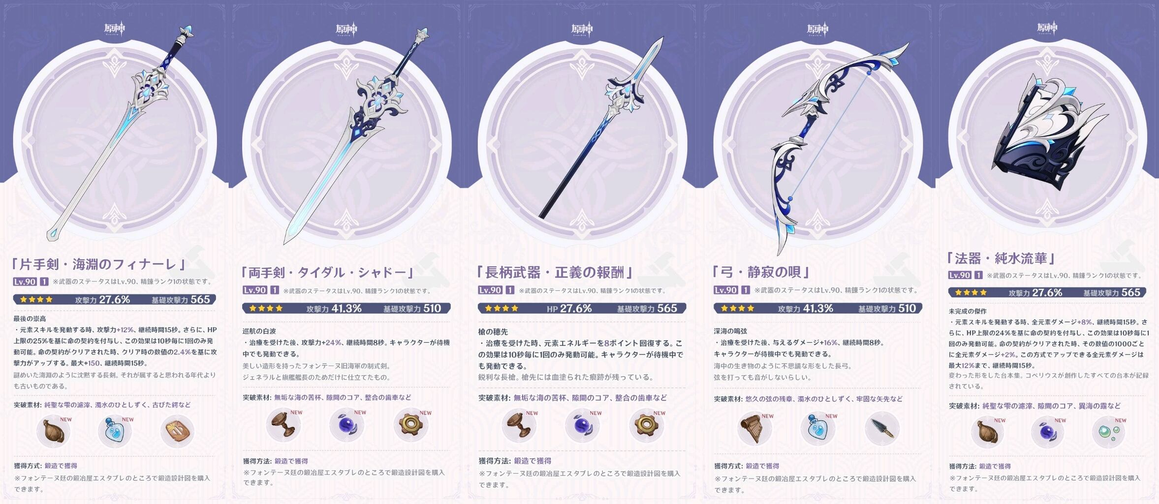 原神】新武器12個も性能公開されて笑っちゃいましたって話 : 膝にPSO2