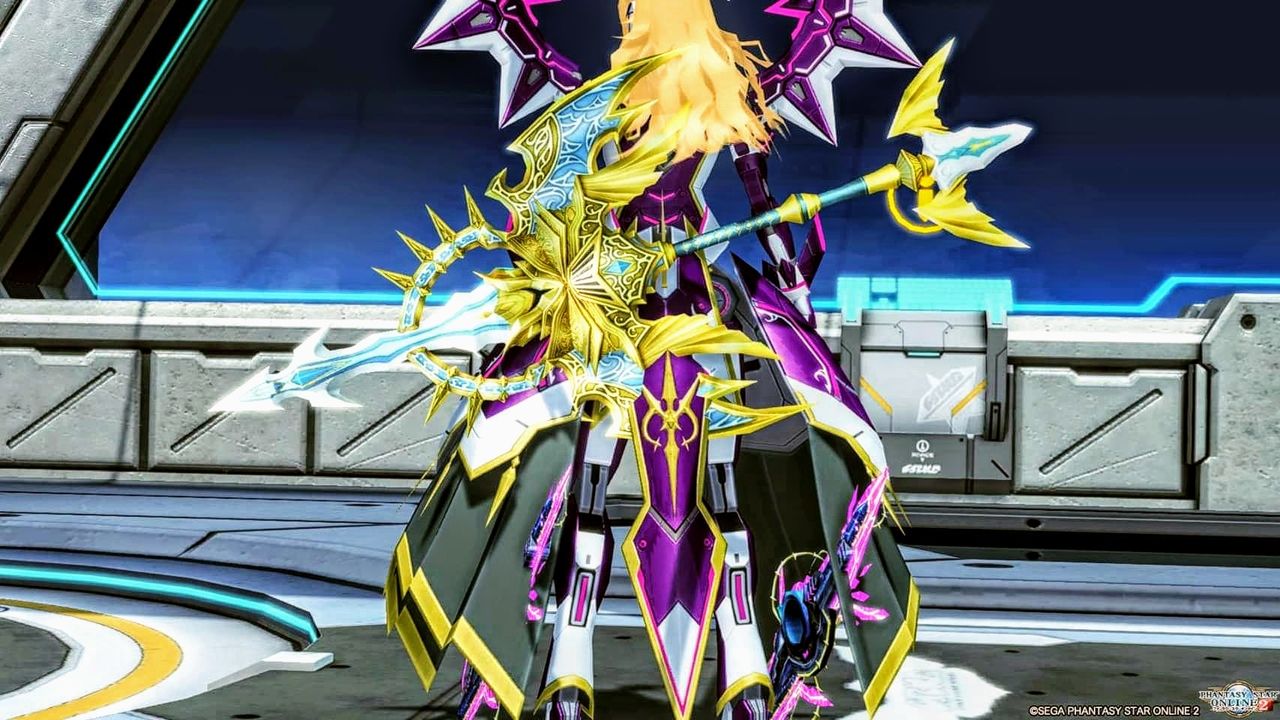 14ウォンド リュミエルクレール拾ったので見た目とか 膝にpso2を