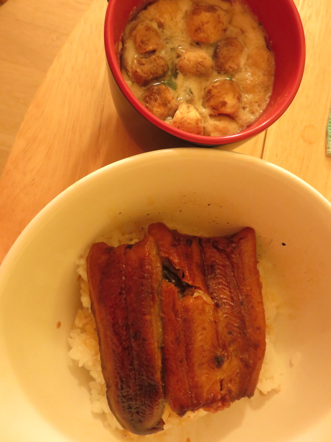 手作りうな重と茶碗蒸し
