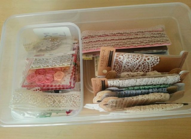 洋裁小物の整理 百均ケースや空箱をフル活用 ふなはる の 手作りを楽しむblog
