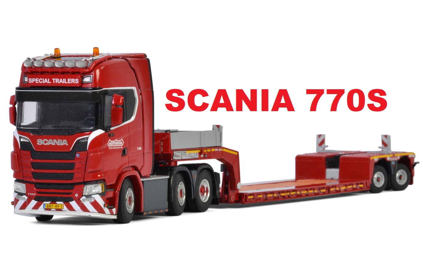 1/50 SCANIA ハイルーフ Nooteboom フラットベットトレーラー IMC 1/50 SCANIA S-Serie high roof Nooteboom flatbad trailer
