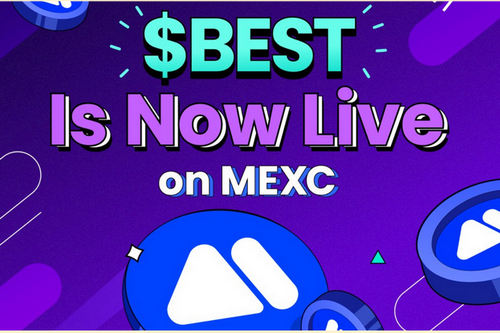 BESTトークンがMEXCに上場したことを伝える画像