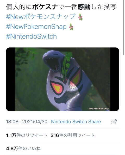 ポケモンスナップ ポケモン信者さん ヘビに鱗があるだけで感動 任天党 にんてんとう