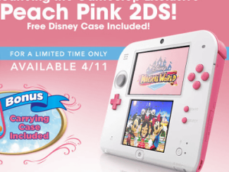 ニンテンドー2DS 新色「ピーチピンク」が海外で発売！「ディズニーマジックキャッスル」仕様の女の子向けデザイン・・・日本発売は？