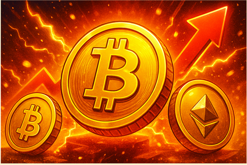 爆上がりするビットコインとイーサリアム