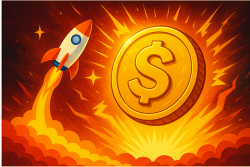 仮想通貨が爆上がりする様子を表した画像
