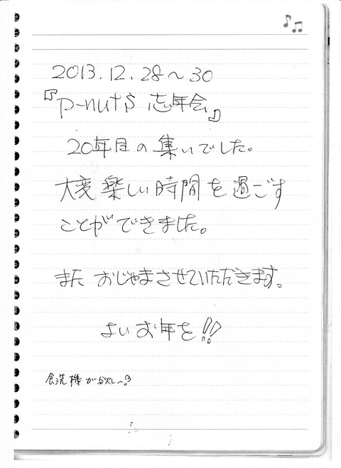台原哲行12月28日~30日リピーター東京都府中市フナッシー