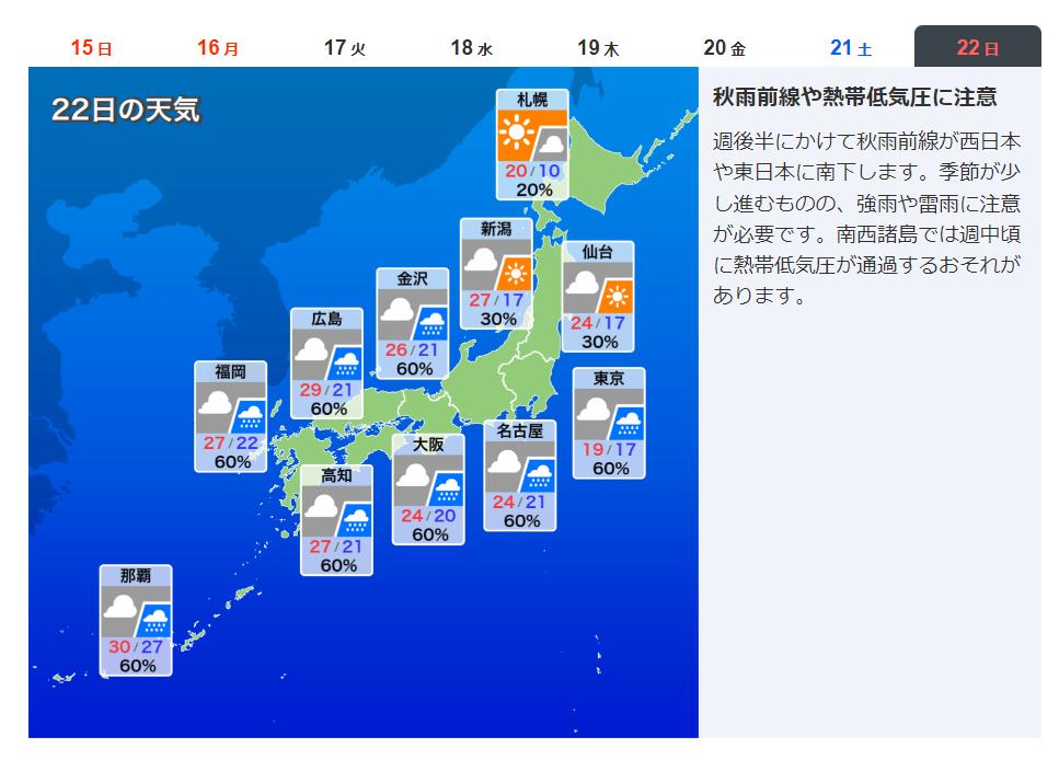 ウェザーニュース 雷雨 森田組長 秋雨前線 秋無くなるに関連した画像-03