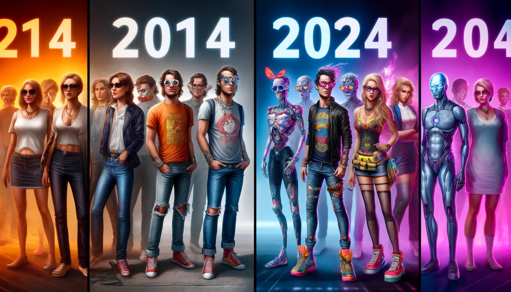 【悲報画像】2014年と2024年のファッションの比較、ヤバすぎる模様wxwxwxwxwxwxw
