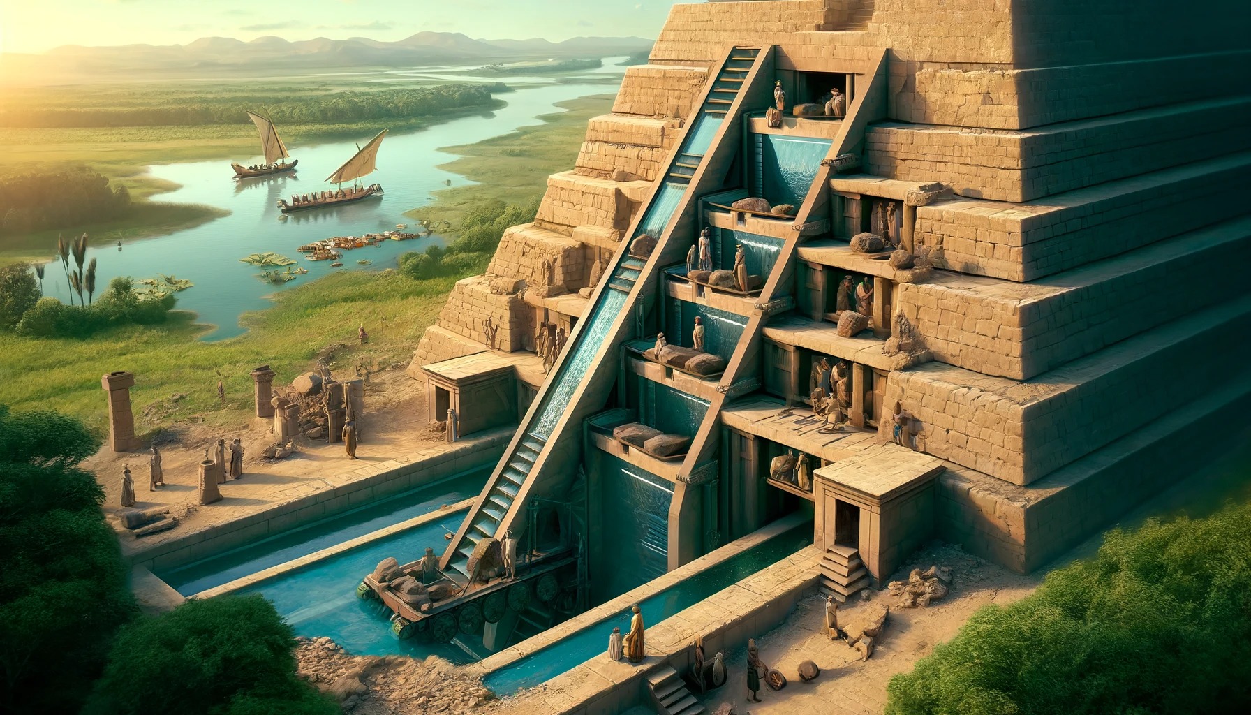 【動画】ピラミッド建設方法の仮説「水エレベーター式」が凄すぎる