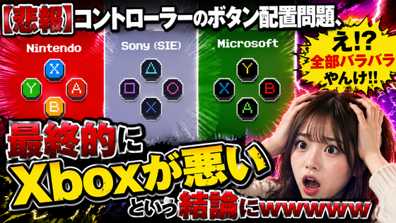 【悲報】コントローラーのボタン配置問題、最終的にXboxが悪いという結論になってしまうｗｗｗｗｗのサムネイル