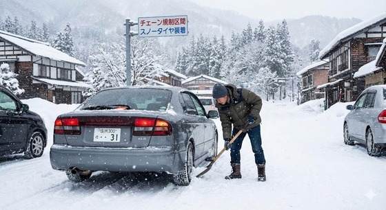 【悲報】40代男性「ノーマルタイヤでも新品なら(雪道)ある程度いけると思った。」