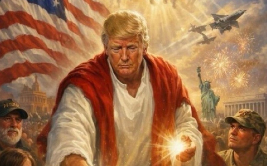 【悲報】トランプさん、自身をキリスト化した画像をうｐした結果ｗｗｗｗｗ