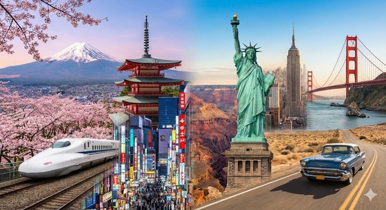 【画像】世界、日本とアメリカで廻っていた…