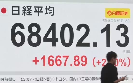 日経平均株価、 終値で初の6万8000円台