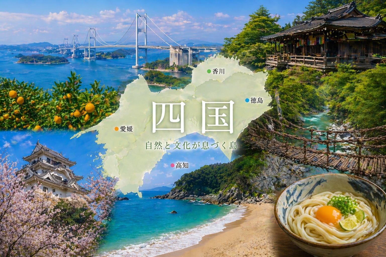 【悲報】「四国」に宿泊した人、日本人全体のわずか３％