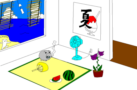 夏っぽい壁紙を描いた-020