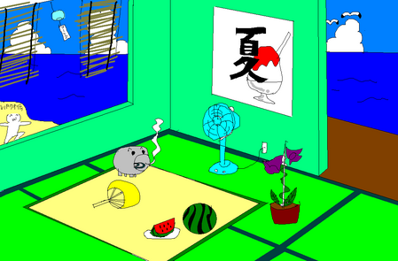 夏っぽい壁紙を描いた-029