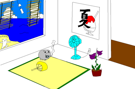 夏っぽい壁紙を描いた-017