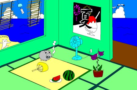 夏っぽい壁紙を描いた-037