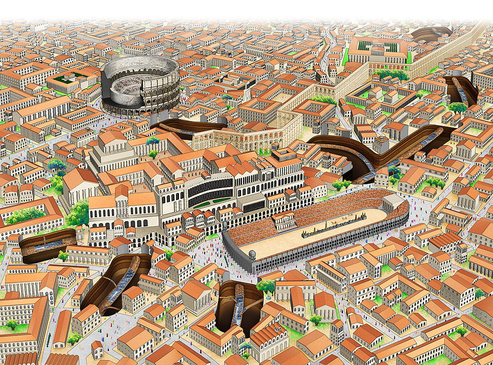 古代ローマの町 イラスト