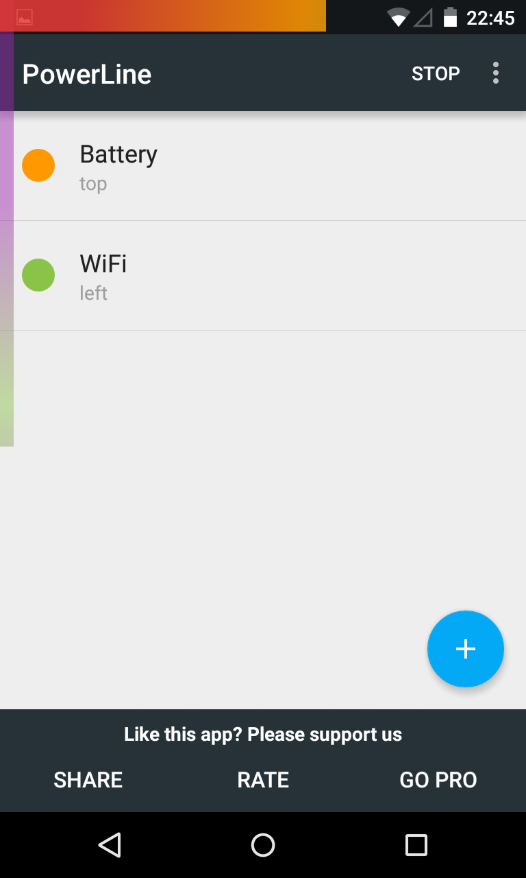 Android★SQUARE: PowerLine ～ バッテリー残量やWiFi電波状況などを常時バーグラフ表示