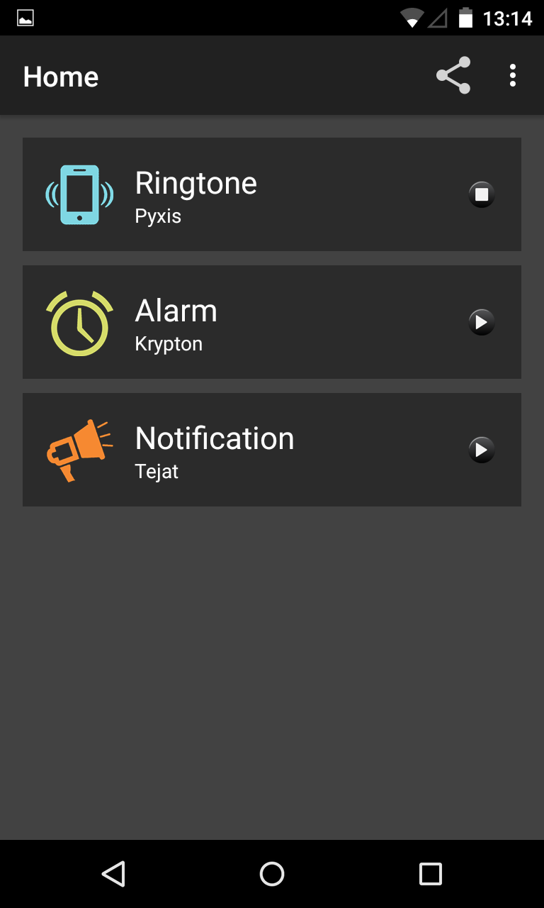 Android★SQUARE Tone Selector (Ringtone／Alarm) ～ MP3など、好きな音を標準の着信音・アラーム