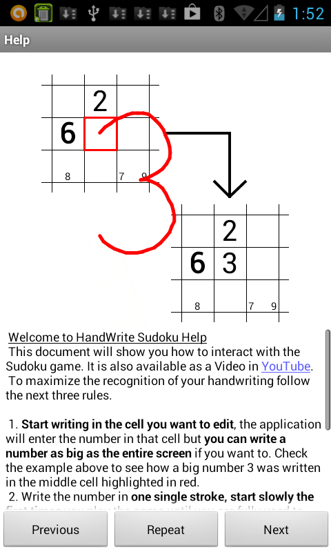 Android SQUARE HandWrite Sudoku 