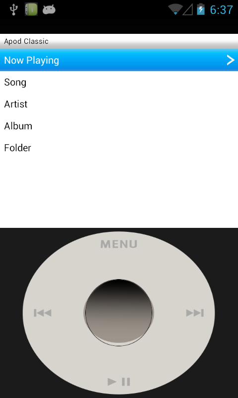 Android★SQUARE:【アプリ】Apod Classic ～ なんちゃってiPod、ホイール付き