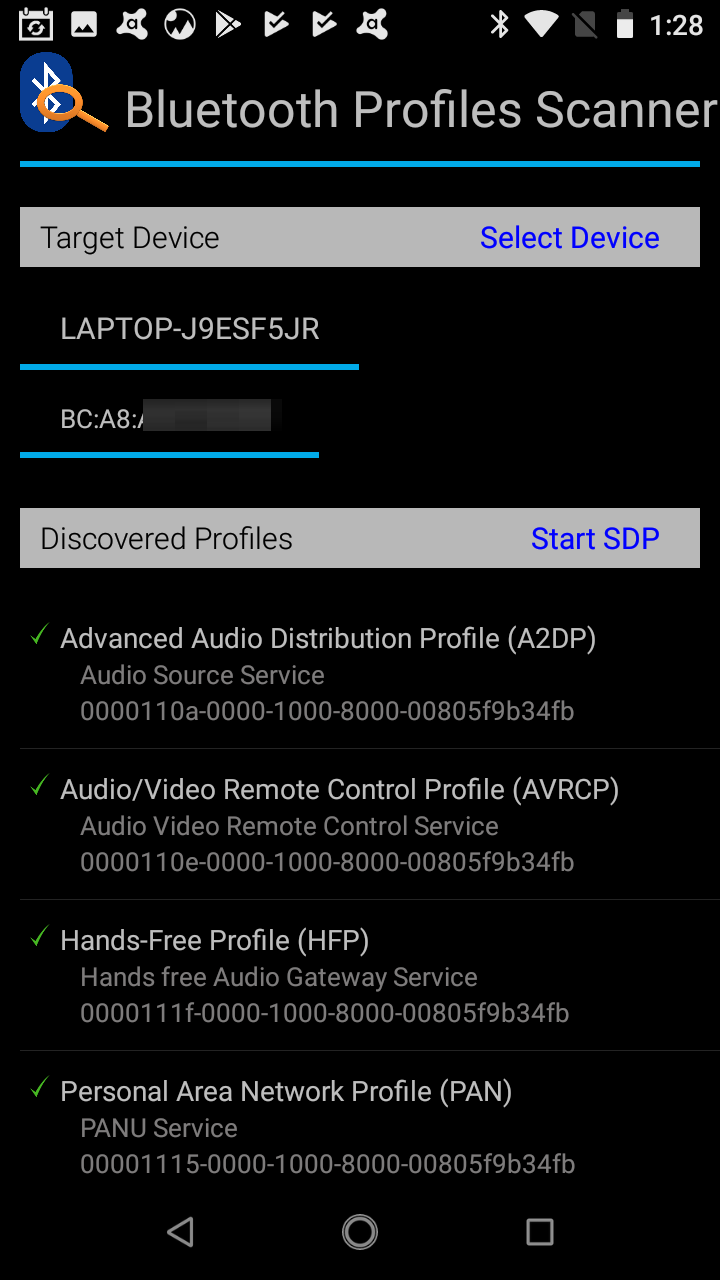 Bluetooth Profile Scanner Bluetooth機器がサポートするプロファイルを調査 Android Square
