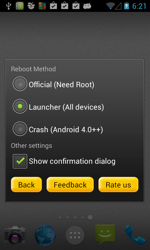 アプリ Real Reboot 非root機 Os4 1 で再起動を実現 Android Square