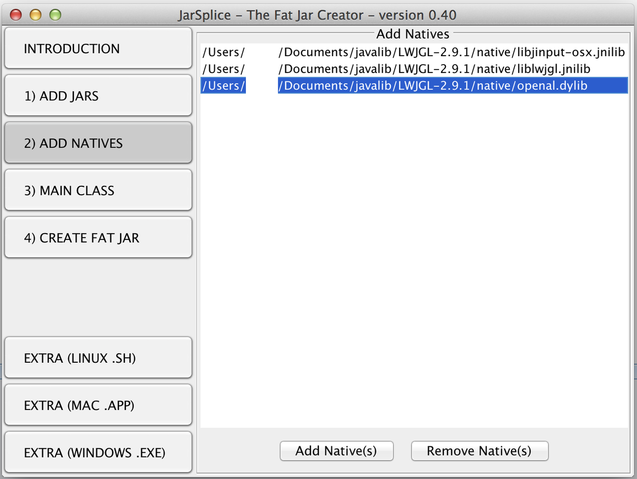 Jarをアプリケーションバンドルに変換する Jarsplice編 Niwkrの気ままなブログ