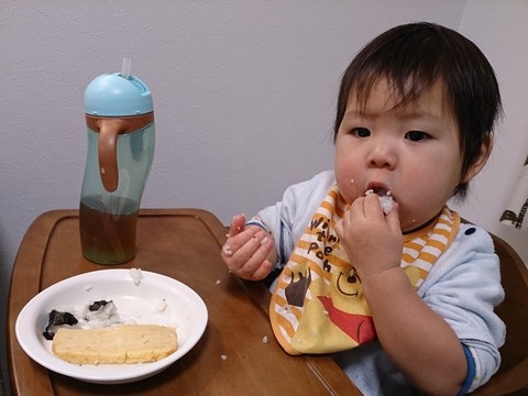 ご飯の後、掃除を楽にする作戦決行。