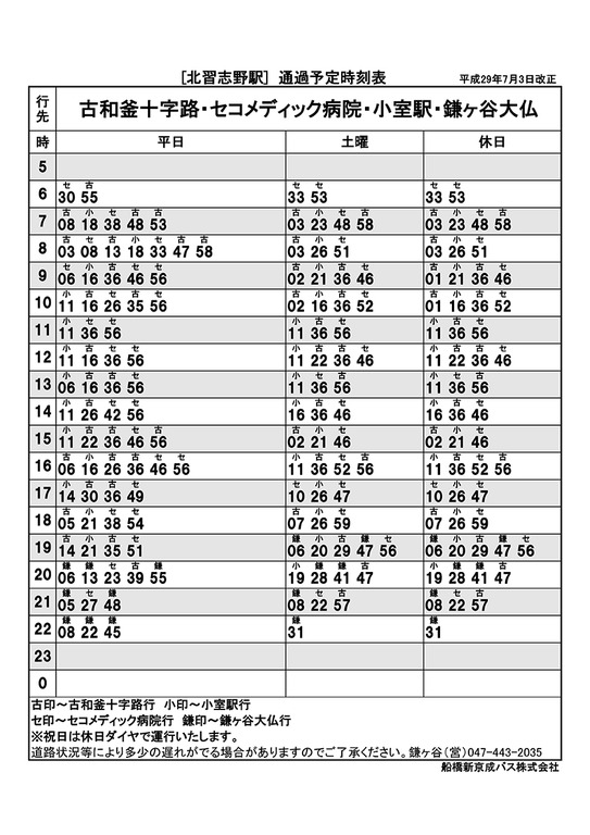 時刻表