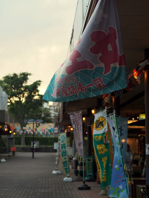 夕暮れ時の芝山団地商店街