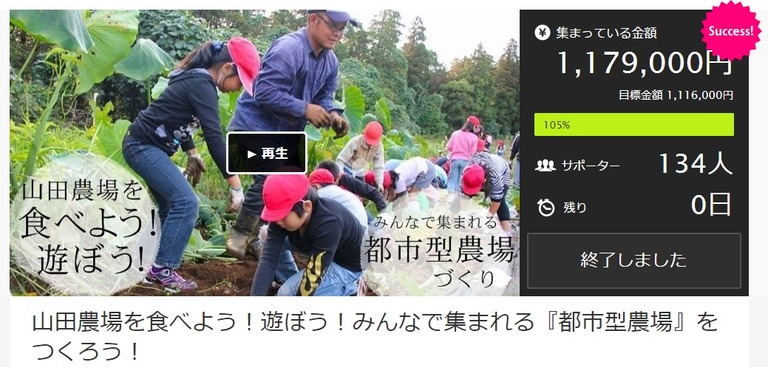 山田農場|クラウドファンディング目標額達成!