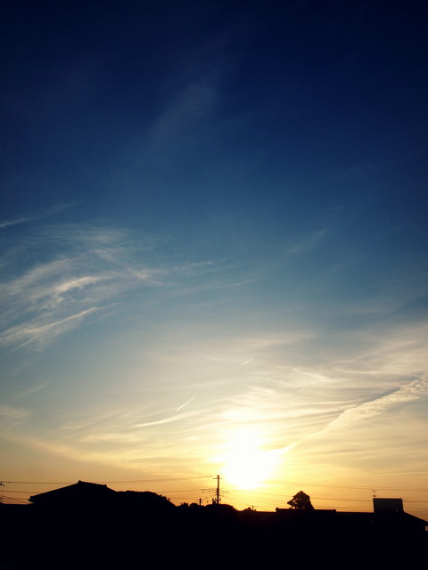 民宿から見た夕陽